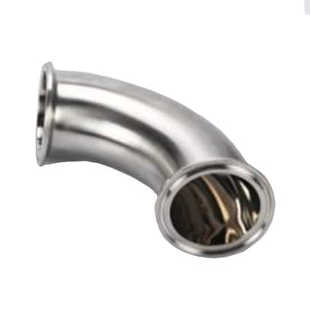 Cole-Parmer Fitting, 316L Stainless Steel, 90 Degrees Elbow, Sanitary Clamp Union, 2in 3070083